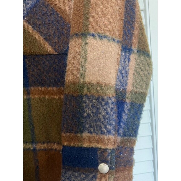 BlankNYC Hit The Trail Shacket Flannel Brown Green Navy XS Cabin Outdoor Prairie - Picture 11 of 13